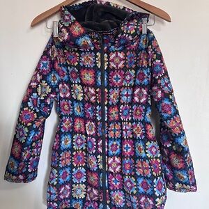 Floral Patterned Fleece lined Raincoat